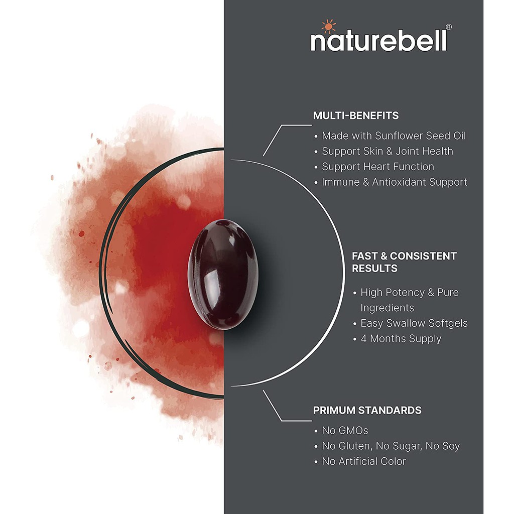 Astaxanthin 12mg 120 viên - Chống Lão Hóa - Đẹp Da - Tốt Cho Mắt - NatureBell - Nature Bell - Micro Ingredients