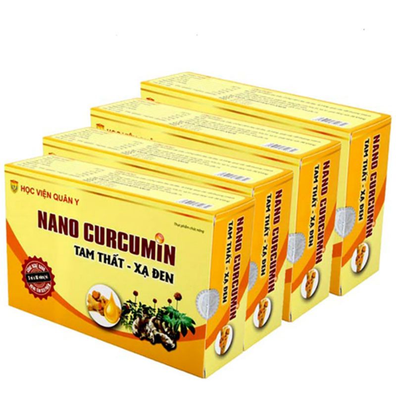 COMBO 4 Hộp Nano Curcumin Tam Thất Xạ Đen - Học viện Quân Y