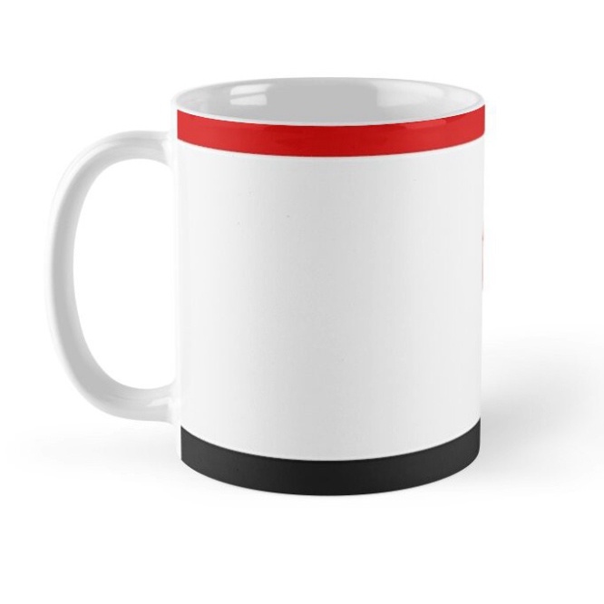 Cốc Sứ In Hình Minimalistic Manchester United Trident Design - Red, White & Black