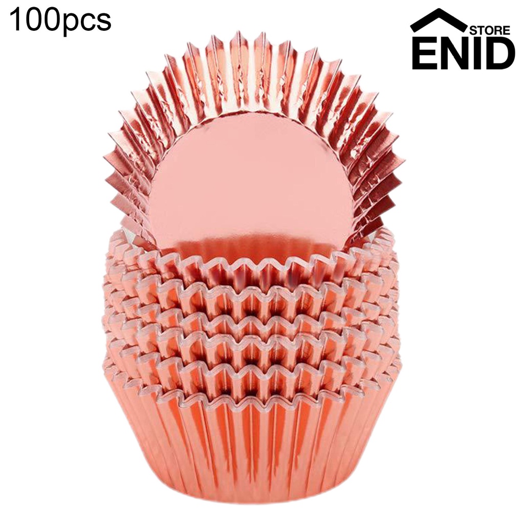 Set 100 Cốc Lá Nhôm Chịu Nhiệt Chống Mỡ Làm Bánh Cupcake
