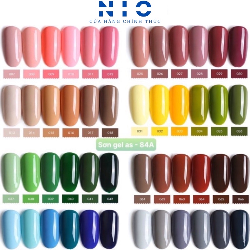 Sơn gel AS cao cấp mã mầu 041 - 084 ( chai đỏ bảng  84 A )