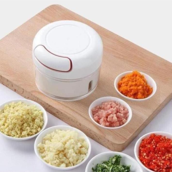 Dụng cụ xay tỏi ớt cầm tay đa năng tiện dụng dây rút, Xay tỏi mini