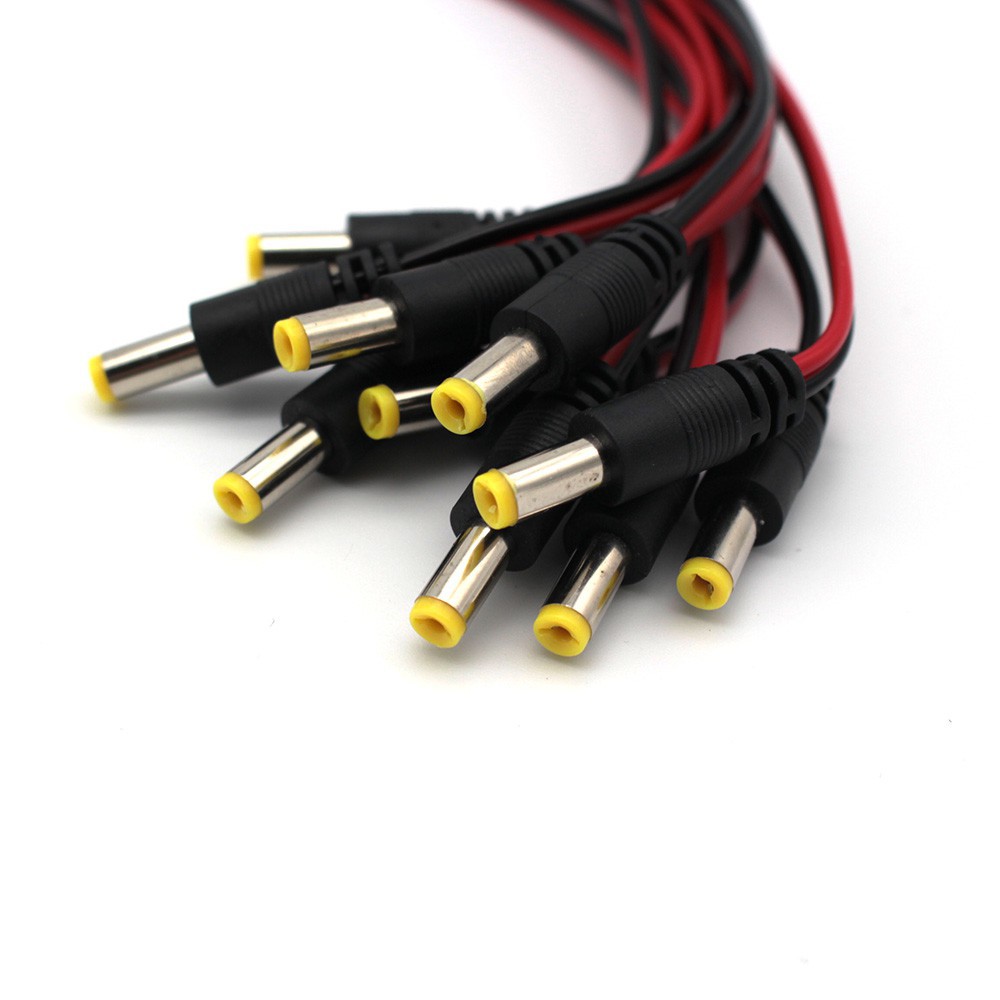 Bộ 10 dây cáp chuyển đổi âm dương 12V DC cho dây đèn LED &amp; CCTV Camera