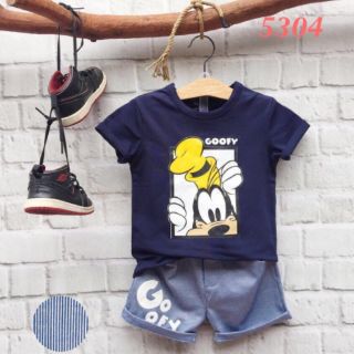 Set đồ bé trai thương hiệu MAX in chó Goofy