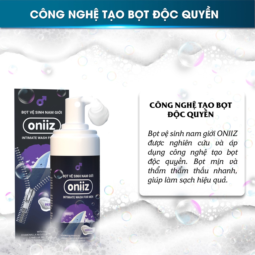 Bọt vệ sinh nam giới Oniiz - Dung dịch vệ sinh nam tạo bọt 100ml