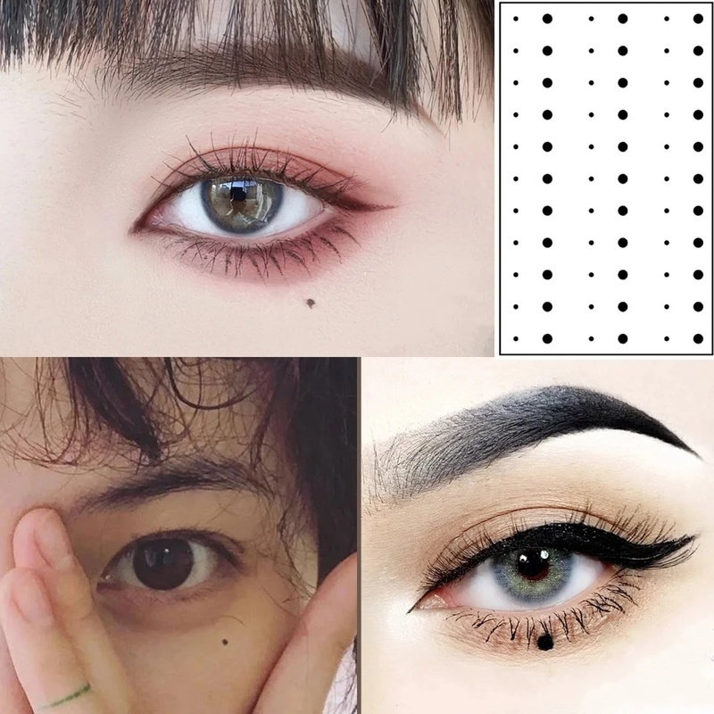 Miếng Dán Giả Hình Xăm Tạm Thời Họa Tiết Chấm Bi Đen Chống Thấm Nước