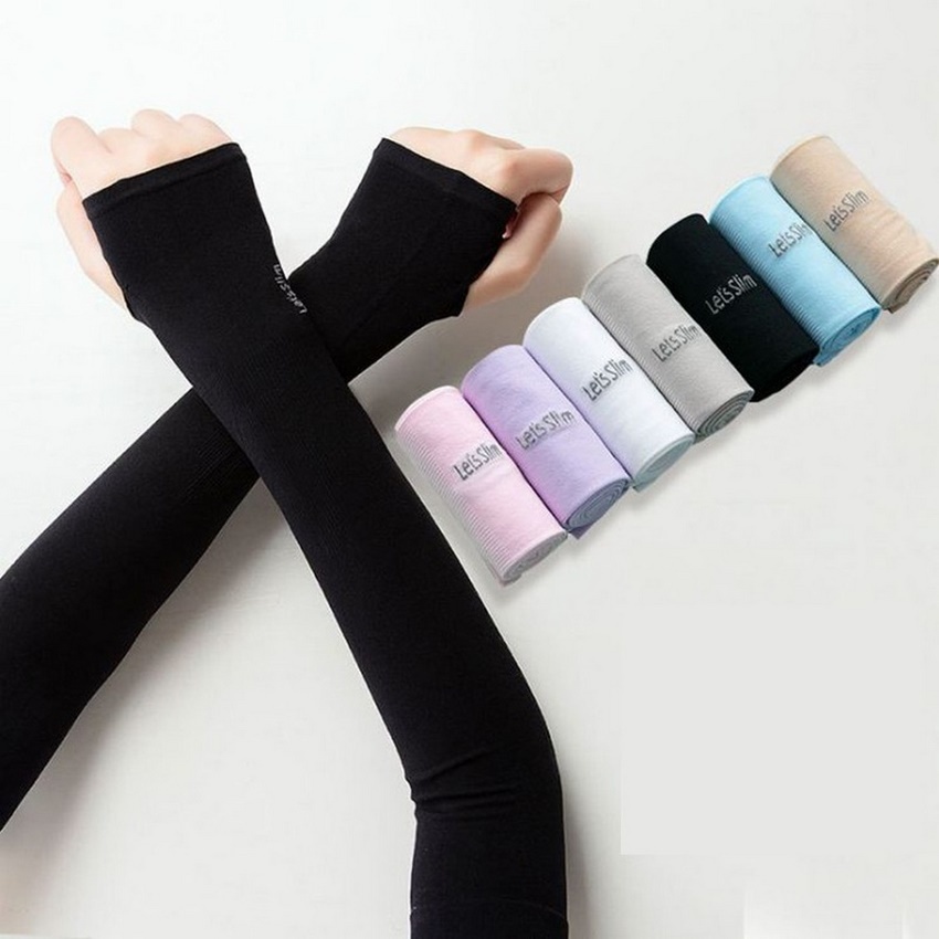 Găng tay đi nắng nam nữ ống tay chống nắng vải dày dặn co dãn tiện lợi DANA