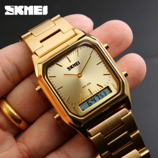 Đồng Hồ Nam Nữ Kim-Điện Tử SKMEI 1220 Dual Time Chính Hãng