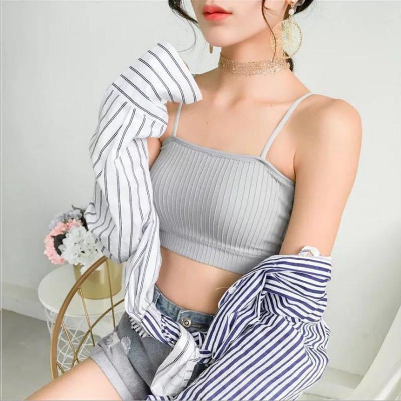 Áo crop top hai dây thiết kế ôm sát quyến rũ dành cho nữ