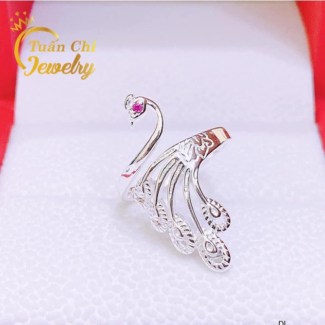 Nhẫn Bạc Hình Con Công cá Tính, Mẫu Mới Cực Hot, Nhẫn Dáng Hở