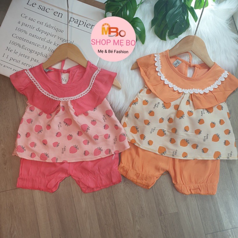 QUẦN ÁO TRẺ EM - ĐỒ BỘ HÈ BỘ ĐŨI CHO BÉ GÁI từ 8-16 kg dáng áo BABYDOLL cực xinh MEBO5