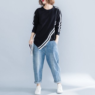 Áo nỉ nữ bigsize vạt chéo cá tính