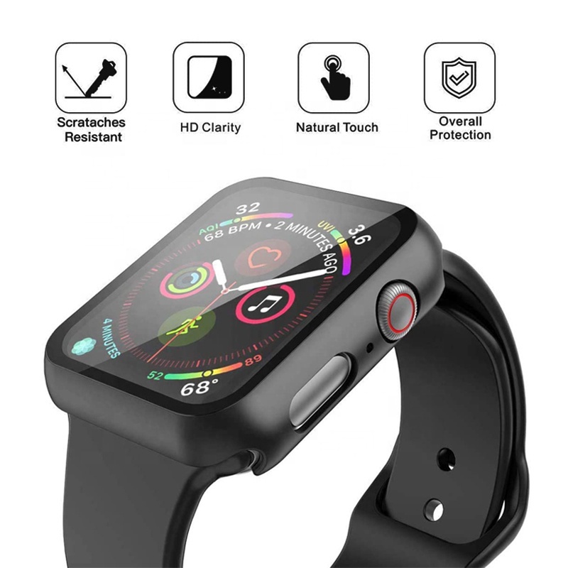 Dây Thép Milanese Apple Watch + Ốp Kính Cường Lực Apple Watch Series 7/6/5/SE/4/3/2/1 Size 38-40-41-42-44-45