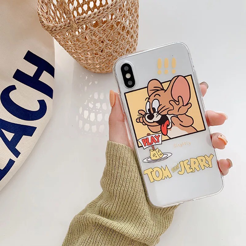 Ốp Iphone Dẻo trong in hình Tom và Jerry Play Iphone 5s/6/6plus/6s/6s plus/6/7/7plus/8/8plus/x/xs/xs max