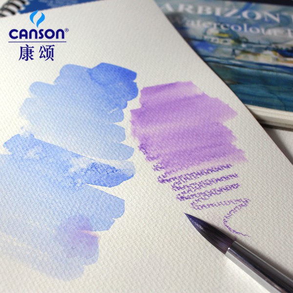 Giấy Canson barbizon 200gsm vẽ màu nước giấy mỏng vân to ngang size A4 watercolor