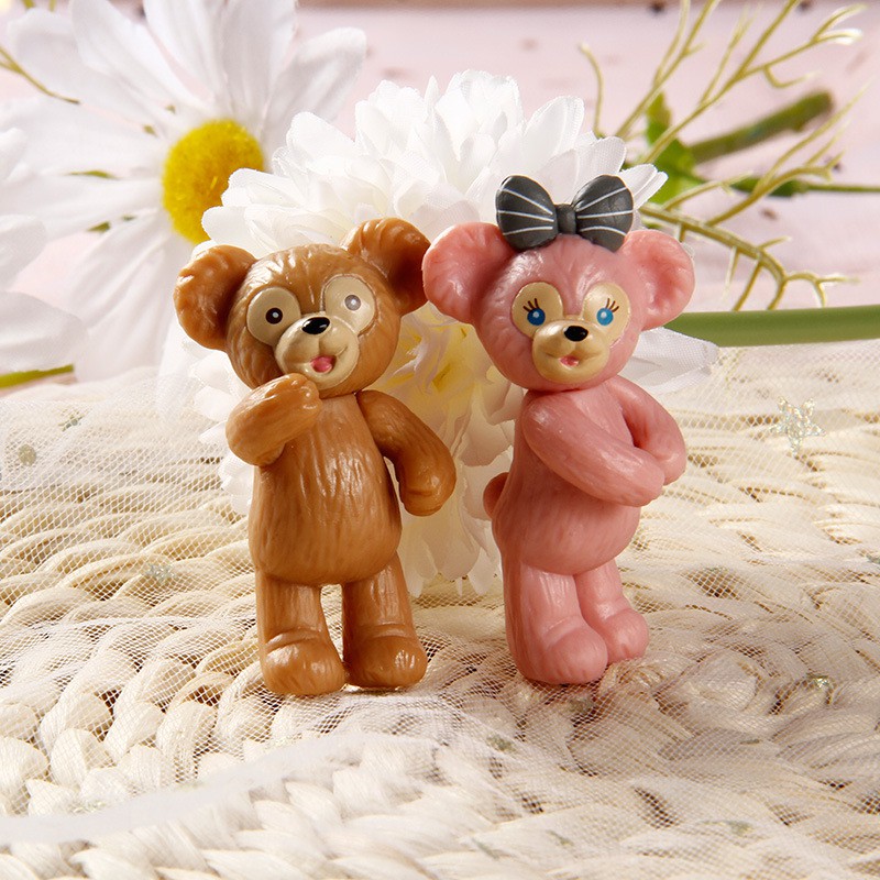 Mô Hình Gấu Duffy Và Thỏ Stella - Phụ Kiện Trang Trí Ốp Điện Thoại Handmade