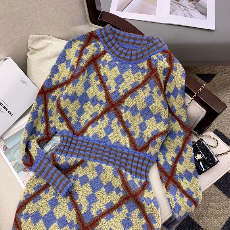 Đầm Dệt Kim Ôm Eo Thời Trang Thu Đông Mới Cho Nữ