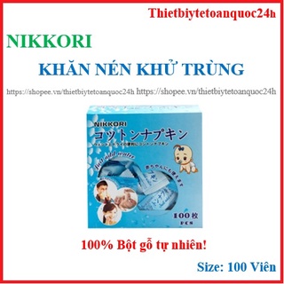 Hộp 100 viên- Khăn giấy nén đa năng xuất Nhật Nikkori - dạng viên kẹo - không hoá chất