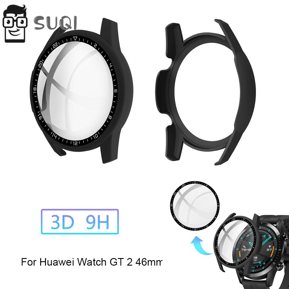 Cứng Ốp Bảo Vệ Bằng Pc Kèm Kính Cường Lực Cho Đồng Hồ Huawei Watch Gt 2 46mm