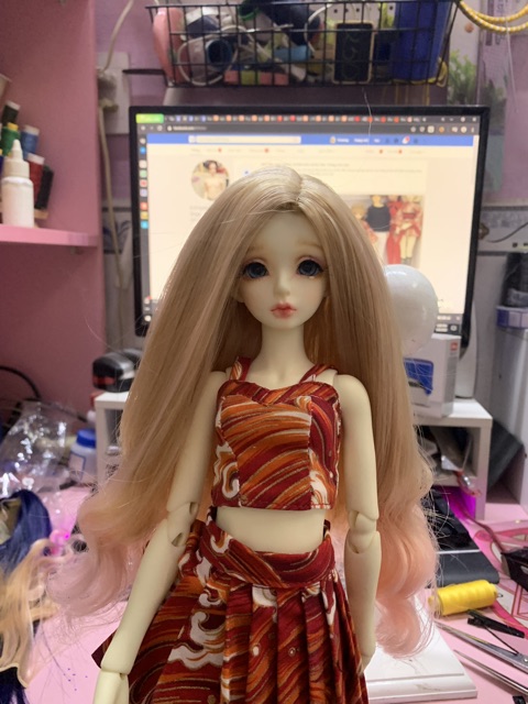 Line may tóc búp bê bjd - thẳng 35~50cm mix màu