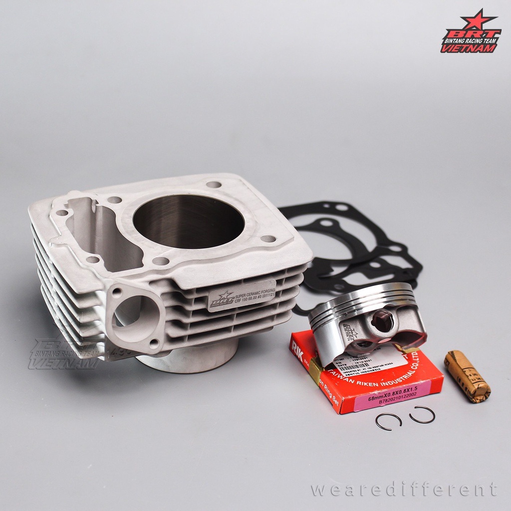 Lòng BRT Nhôm Nén Ceramic + Piston BRT 68.00 CRF 150 XS150