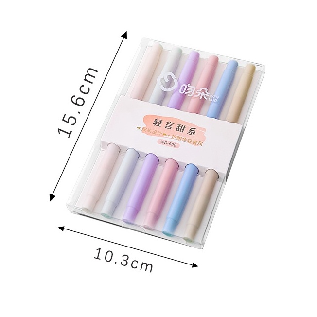 Sét bút dạ hai đầu bút đánh dấu bút highlight  6 màu sáng tạo cho học sinh