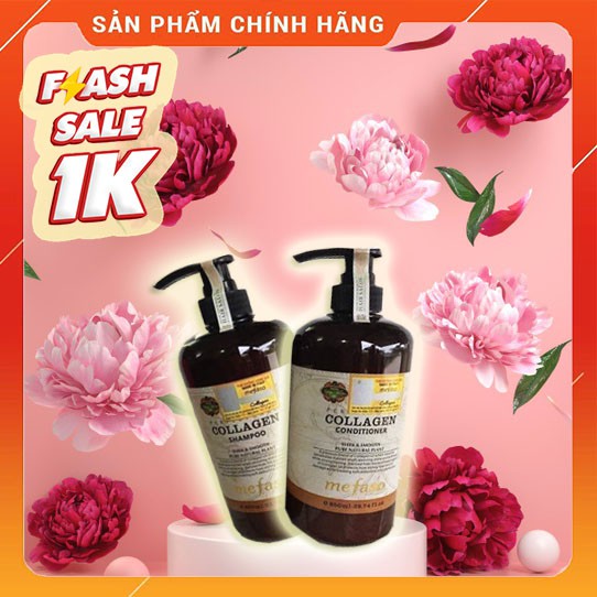 [Hàng chính hãng - Có VAT] - Cặp dầu gội collagen Argan Mefaso A3 Ý -  phục hồi tóc chuyên sâu, ngăn ngừa rụng tóc.