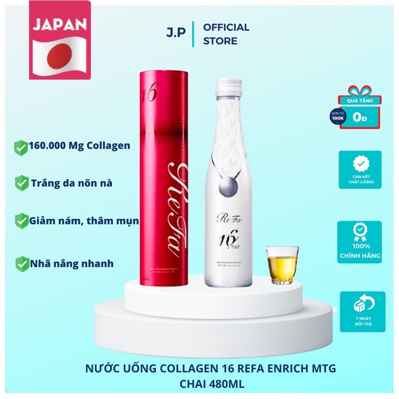 🔥Giá Huỷ Diệt🔥 Nước uống đẹp da Collagen Refa Enriched 16 Nhật Bản 480ml
