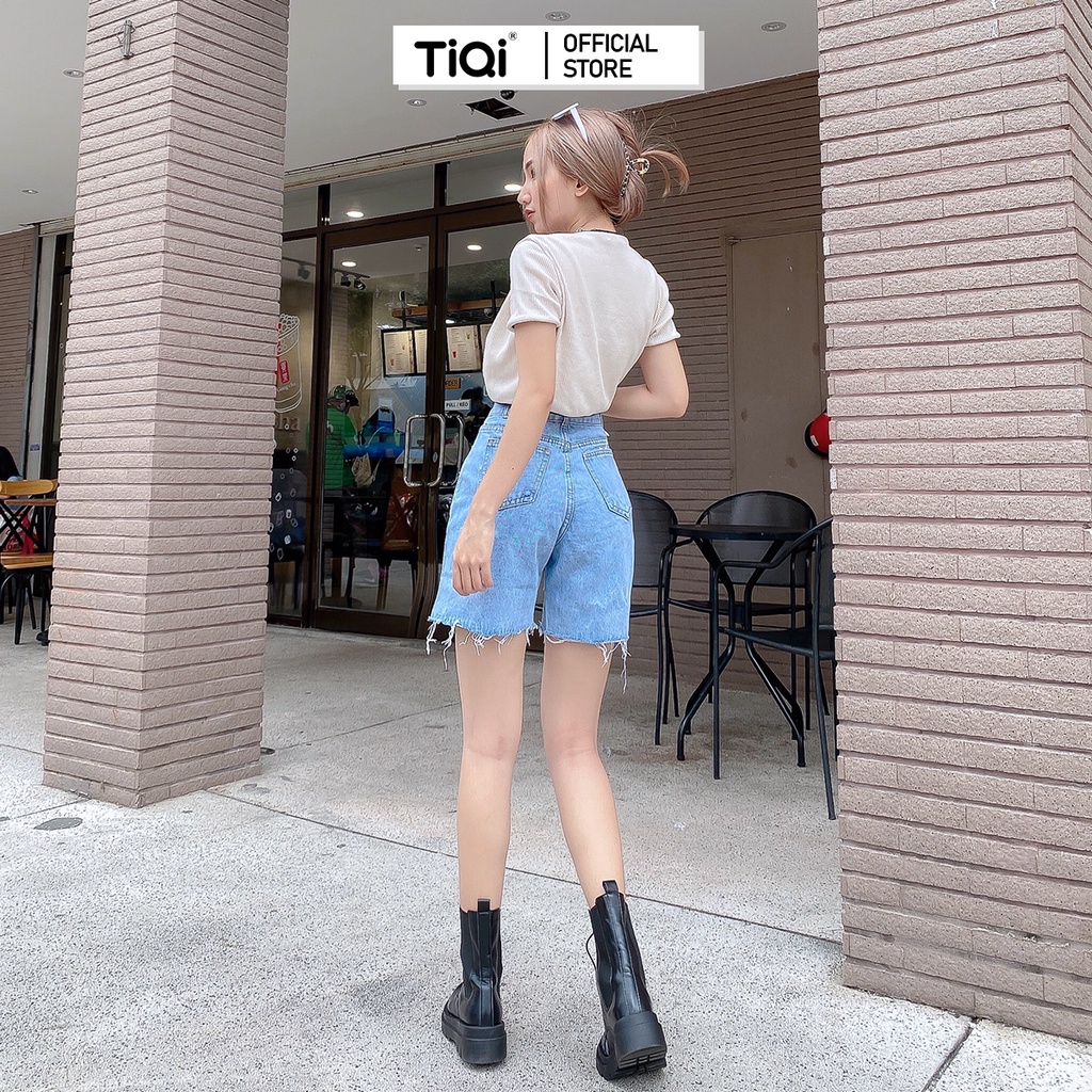 Quần ngố nữ vải jean lưng cao TiQi Jeans N171