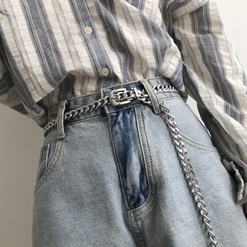 Dây Xích Kim Loại Đeo Thắt Lưng Phong Cách Hiphop Đơn Giản Thời Trang