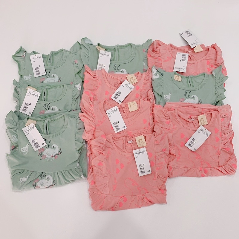 SÉT 2 VÁY COTTON BÈO CÁNH TIÊN XANH HỒNG CHO BG