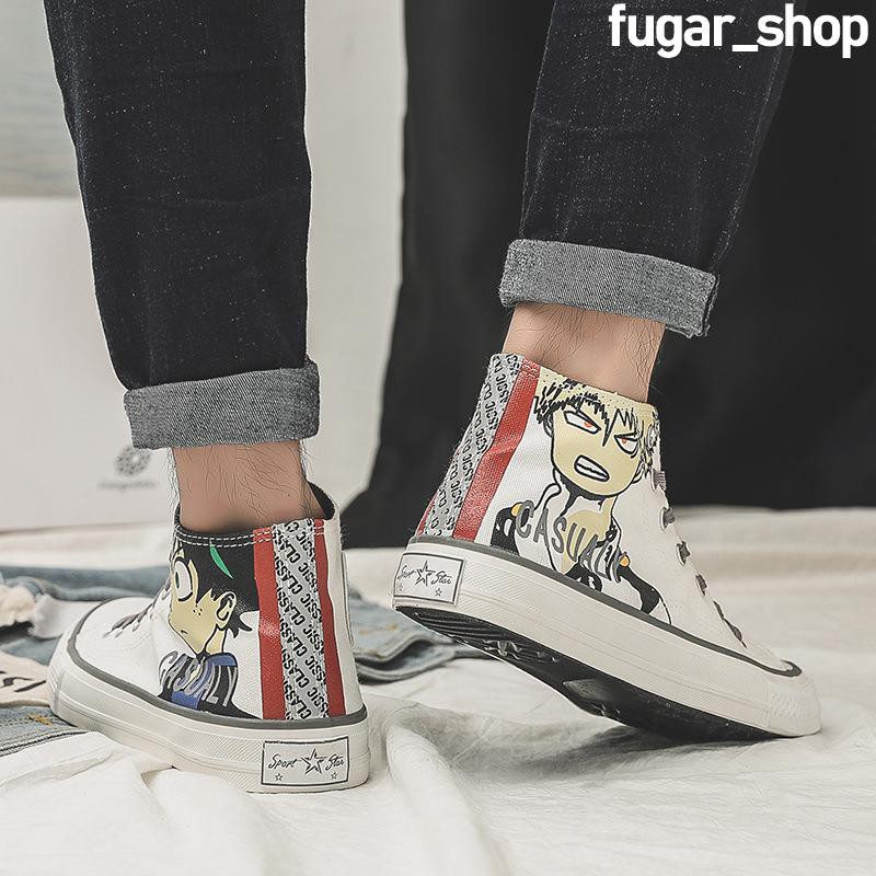 Plus Giày Thể Thao In Họa Tiết Graffiti Kiểu Hàn Quốc Thời Trang Mùa Thu Cho Các Cặp Đôi Size 35-44