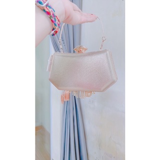 Cốp đi tiệc đính đá siêu sang (Full box kèm dây đeo)