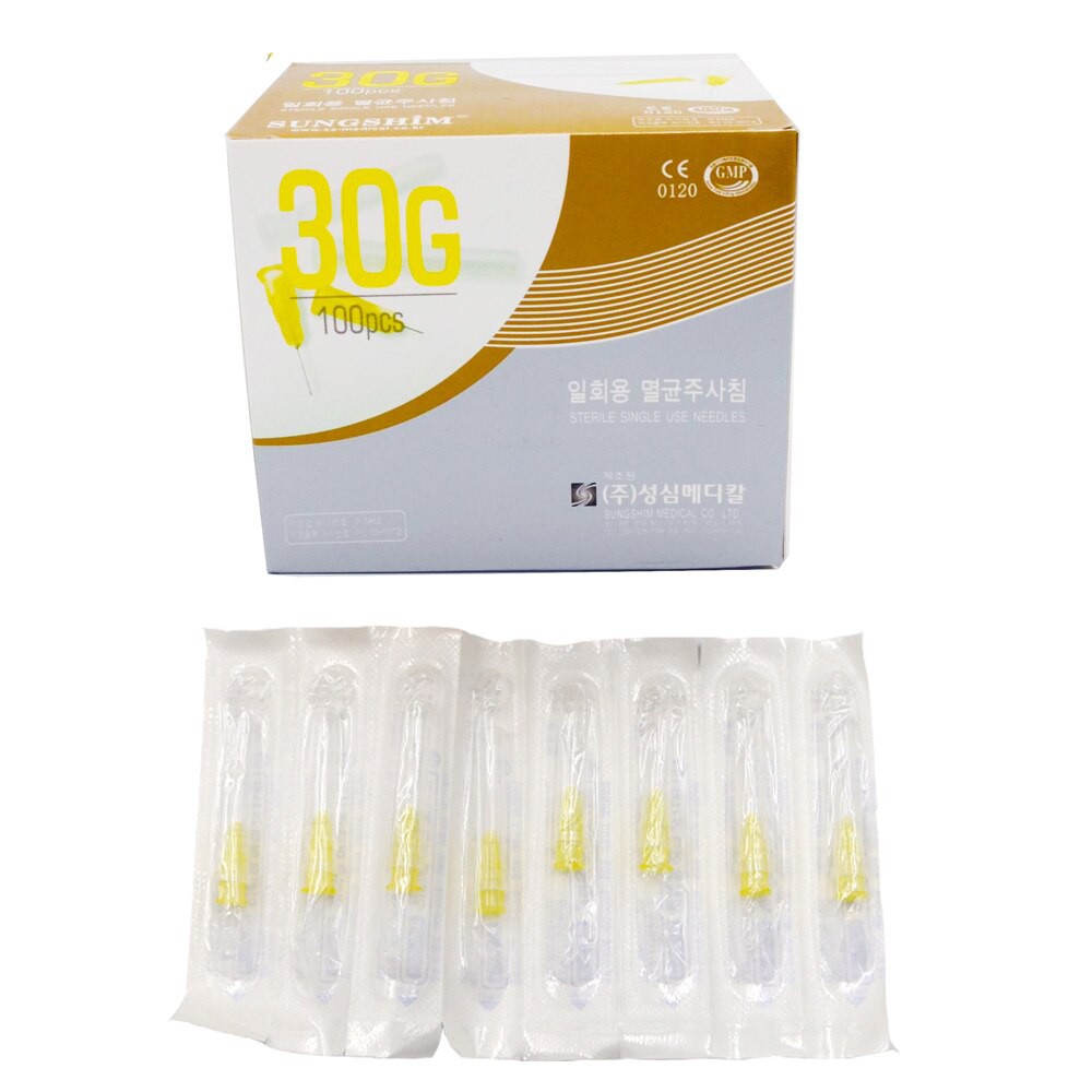 Hộp 100 cây kim sungShim tiêm meso 30G 32G 4mm 13mm tiêm căng bóng cá hồi PRP Hàn Quốc