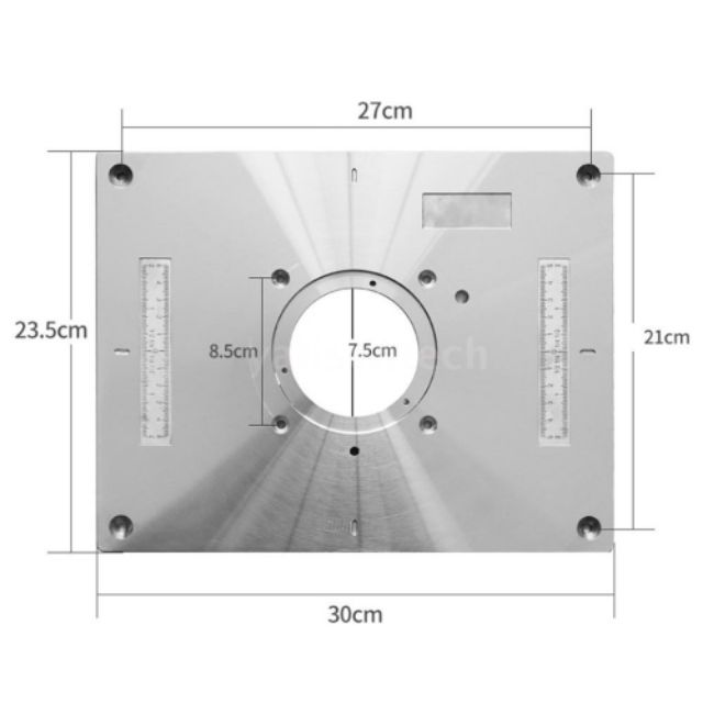 Tấm gá máy phay lớn 12.7mm_ Mặt bàn máy phay gỗ cầm tay làm mộc bằng hợp kim nhôm