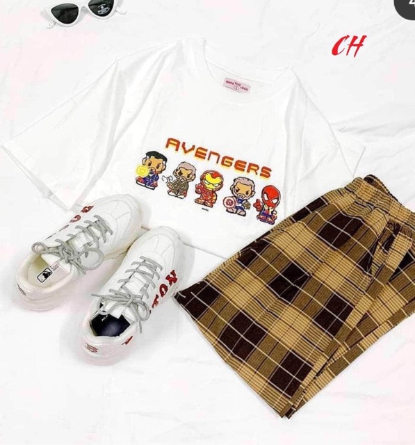 Sét quần kẻ AVENGERS áo tici COU876