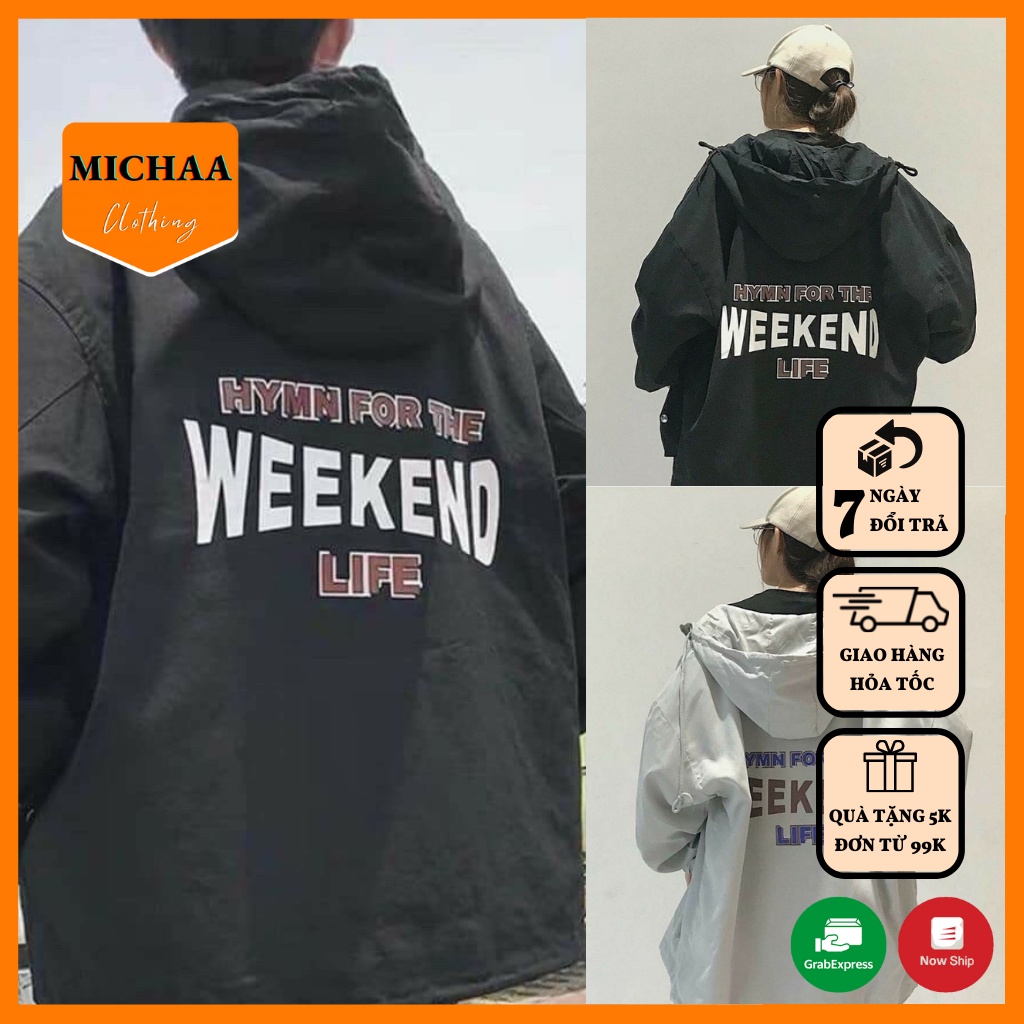 Áo Khoác Bomber Dù WEEKEND Nam Nữ Ulzzang Unisex 2 Lớp Form Rộng - MICHAA