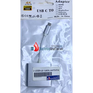 Bộ Adapter cáp chuyển Type-C sang HDMI 4k/USB/TypeC