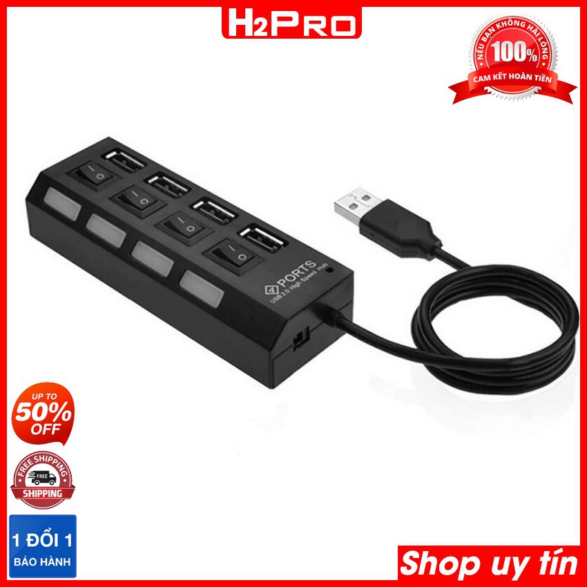 Hub chia cổng usb 2.0 1 ra 4, 1 ra 7, có công tắc, có đèn báo, cắm là nhận