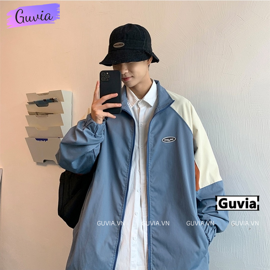 Áo Khoác Bomber Dù PHỐI MÀU Nam Nữ Form Rộng 2 Lớp, Áo Khoác Áo Gió Bomber Bóng Chày Chống Nắng Thời Trang GUVIA