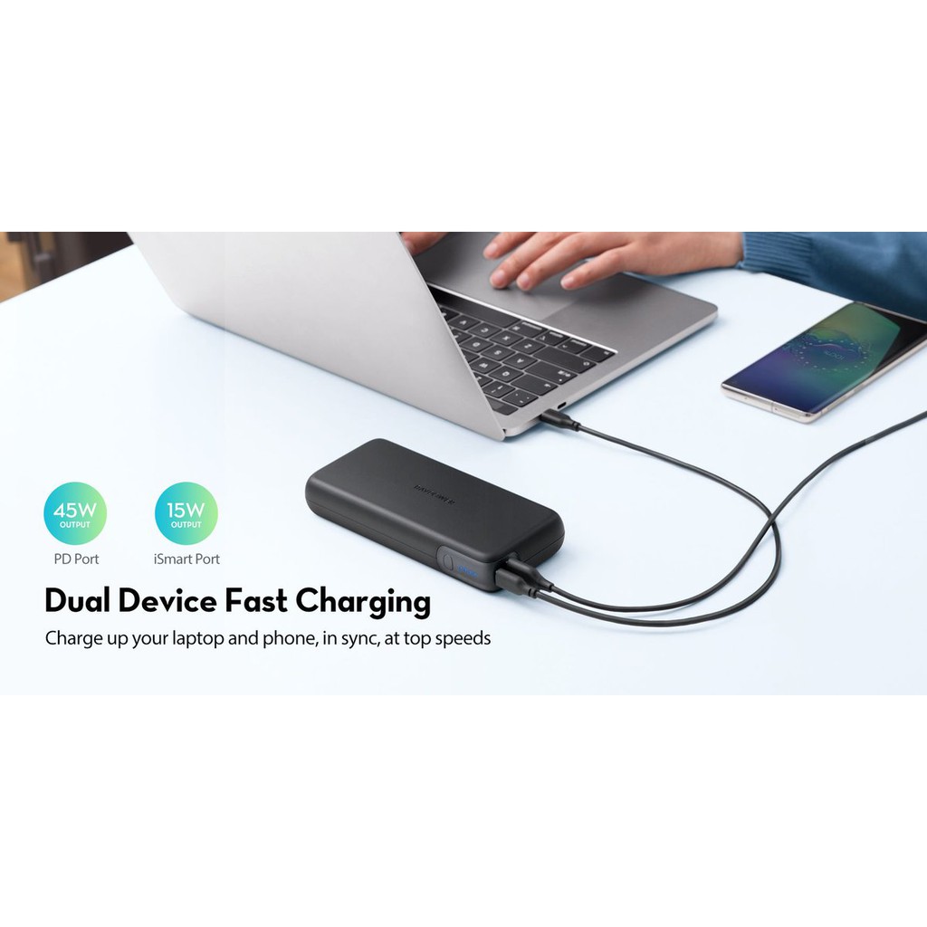 Pin sạc dự phòng RAVPOWER RP-PB201 Pioneer 20000mAh PD 3.0 60W & QC 3.0 18W - Chính hãng .