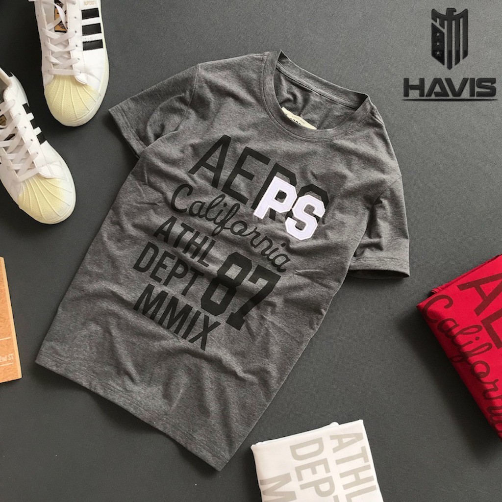 Áo thun nam tay ngắn Havis phối hoạ tiết in và thêu mẫu mới năng động ASTD054 | BigBuy360 - bigbuy360.vn