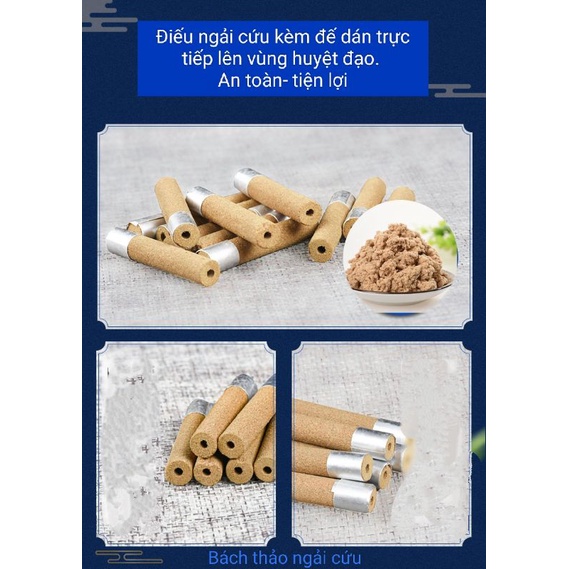 Nhang ngải cứu kèm chân đế dán 10mm.Cốc dán cứu ngải dành cho spa dưỡng sinh cứu trực tiếp vào từng huyệt đạo