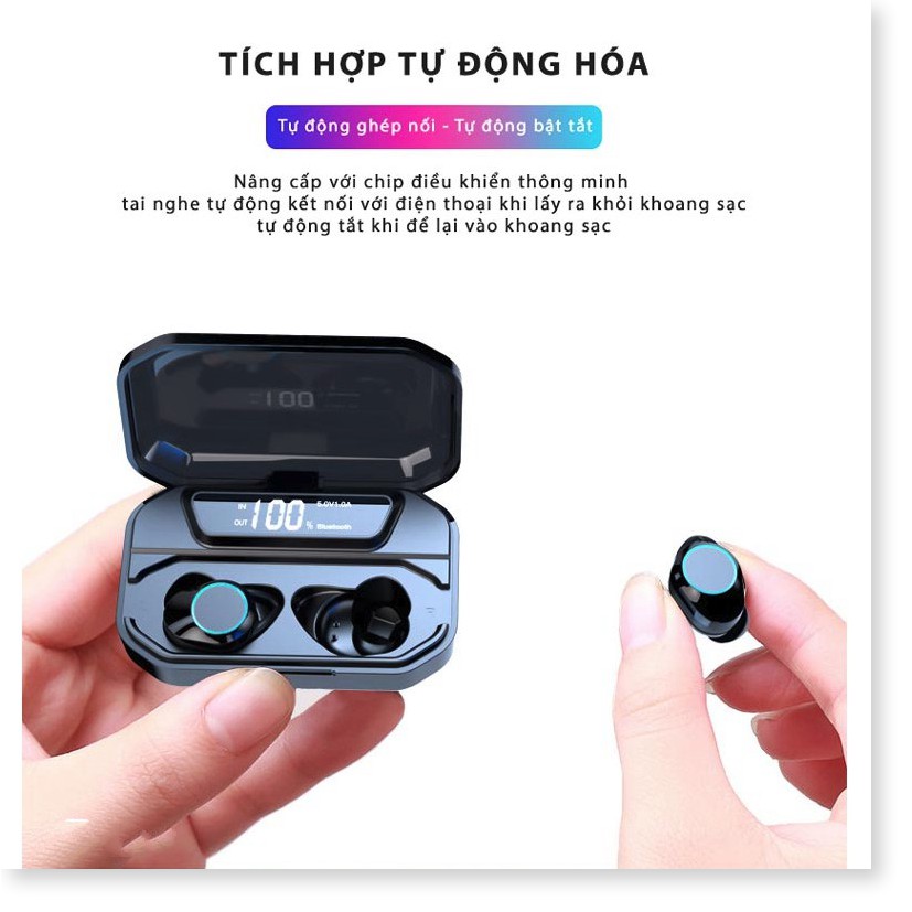 🆕 Tai nghe Bluetooth G02-TWS tích hợp pin dự phòng 3300mah