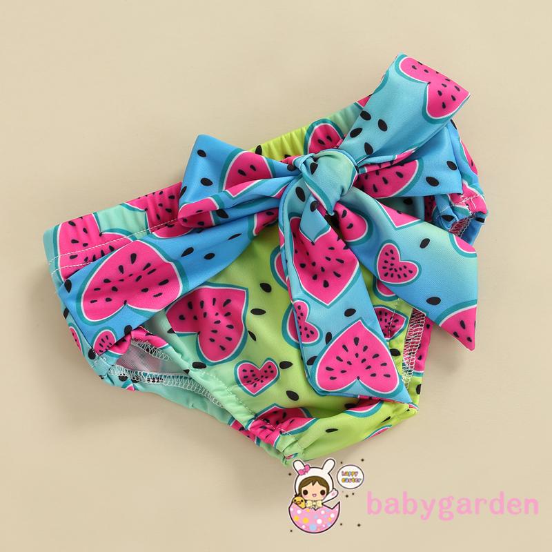 Bộ đồ bơi một mảnh hở vai in hình dưa hấu cho bé gái 6 tháng tuổi 3 tuổi