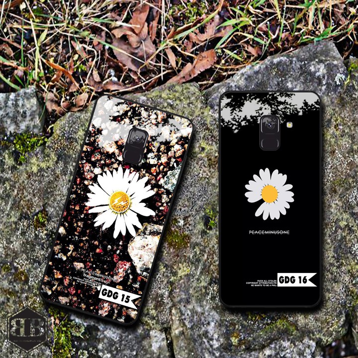 Ốp lưng kính cường lực Samsung Galaxy A8 ( 2018 ) / A8 Plus ( A8+ ) hình hoa cúc hot trend