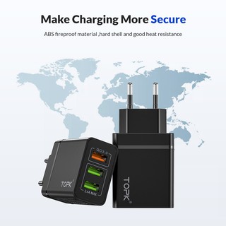 Cốc Sạc Nhanh 3 Cổng Usb Qc3.0