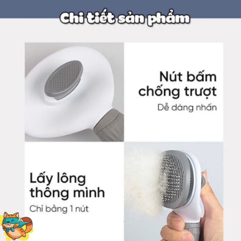 LƯỢC CHẢI LÔNG CHO CHÓ MÈO CHÍNH HÃNG SIÊU TIỆN LỢi