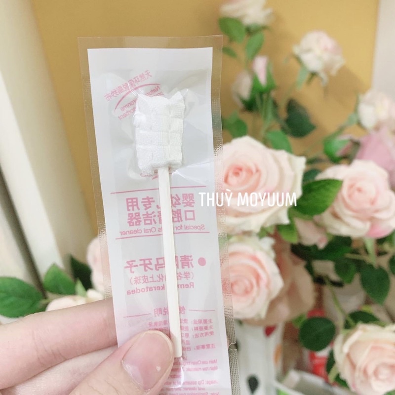 Gạc rơ lưỡi, tưa lưỡi dạng que cho bé