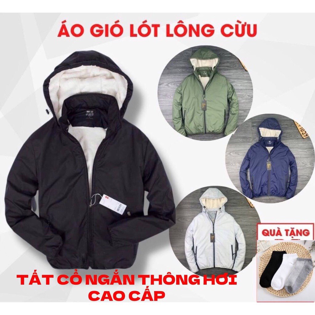 [Sẵn hàng-Loại đẹp] Tặng tất vớ- Áo khoác 3 lớp nam nữ lót lông cừu mũ tháo rời có túi trong khóa kéo chống nước, gió